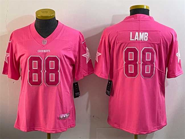 Womens Dallas Cowboys #88 CeeDee Lamb Pink Vapor Untouchable Limited Stitched Jersey Dzhi->dallas cowboys->NFL Jersey